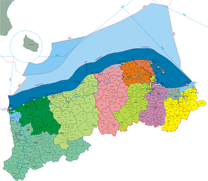 Zasięg terytorialny MOSG
