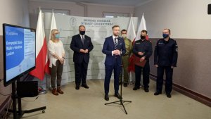 Fot. MOSG Briefing prasowy w Placówce Straży Granicznej w Szczecinie w związku z XV Europejskim Dniem Przeciwko Handlowi Ludźmi.