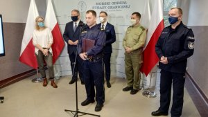 Fot. MOSG Briefing prasowy w Placówce Straży Granicznej w Szczecinie w związku z XV Europejskim Dniem Przeciwko Handlowi Ludźmi.