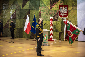 Fot. A. Kubiak Funkcjonariusze na zbiórce z okazji Święta Niepodległości.
