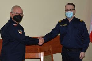 Fot. COM-DKM Spotkanie robocze kontradm. SG Andrzeja Prokopskiego w Centrum Operacji Morskich w Gdyni.