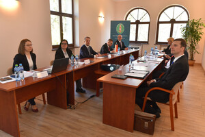 Fot. MOSG Spotkanie Komendanta Morskiego Oddziału Straży Granicznej kontradm. SG Andrzeja Prokopskiego oraz Komendanta Nadodrzańskiego Oddziału Straży Granicznej gen. bryg. SG Tomasza Michalskiego z Prezydentami Dyrekcji Policji Federalnej Niemiec (BPOL) w Bad Bramstedt i Berlinie.  Odbywa się w sali odpraw MOSG w Gdańsku.